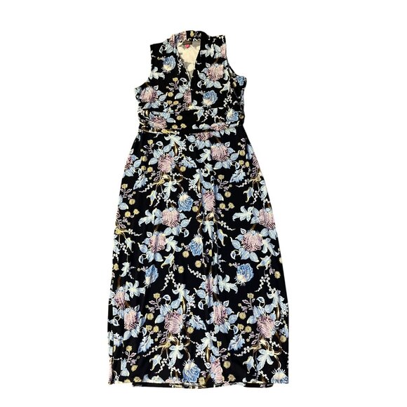 Vince Camuto Maxi Dress Womens 1X Sleeveless Floral V-Neck Pullover Used - Picture 3 of 10